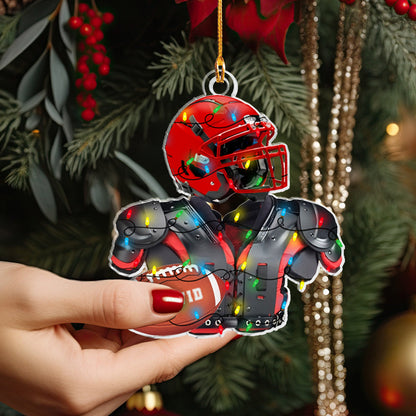 Shineful  Personalized 2D Acrylic Ornament - Football Player Christmas