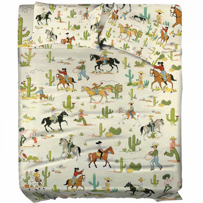 Shineful 4-Piece Bed Sheet Set Cowboy Adventure