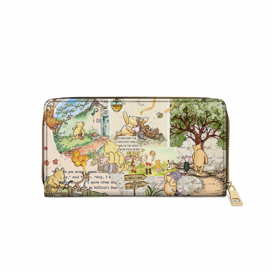 Shineful Leather Clutch Purse With Wristlet Strap Handle Forest Dreams