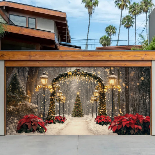 Shineful Garage Door Banner Decoration Enchanted Holiday Arch