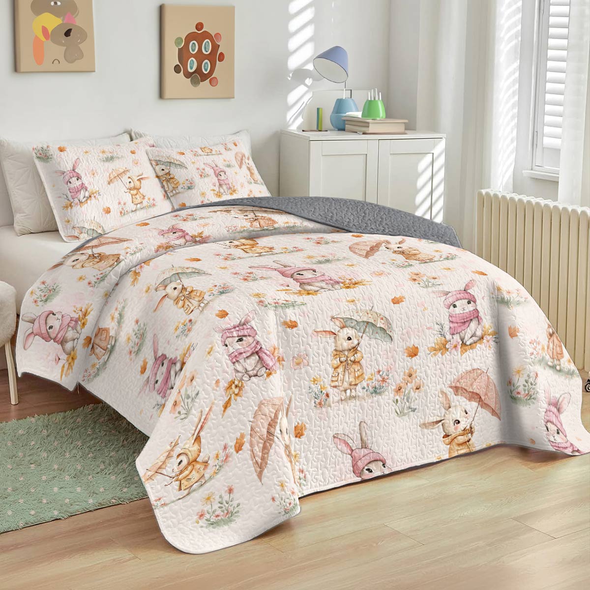 Shineful All Season Quilt 3-Piece Set Bunny Bunch