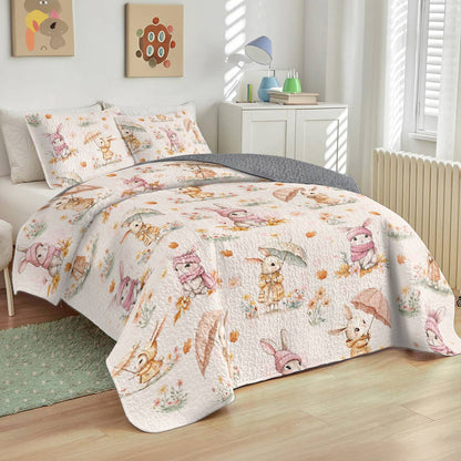 Shineful All Season Quilt 3-Piece Set Bunny Bunch