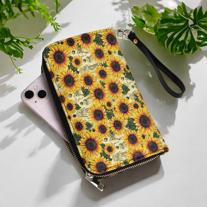 Shineful Leather Clutch Purse Sunflower Legacy - Grandma, Mom & Daughter Edition