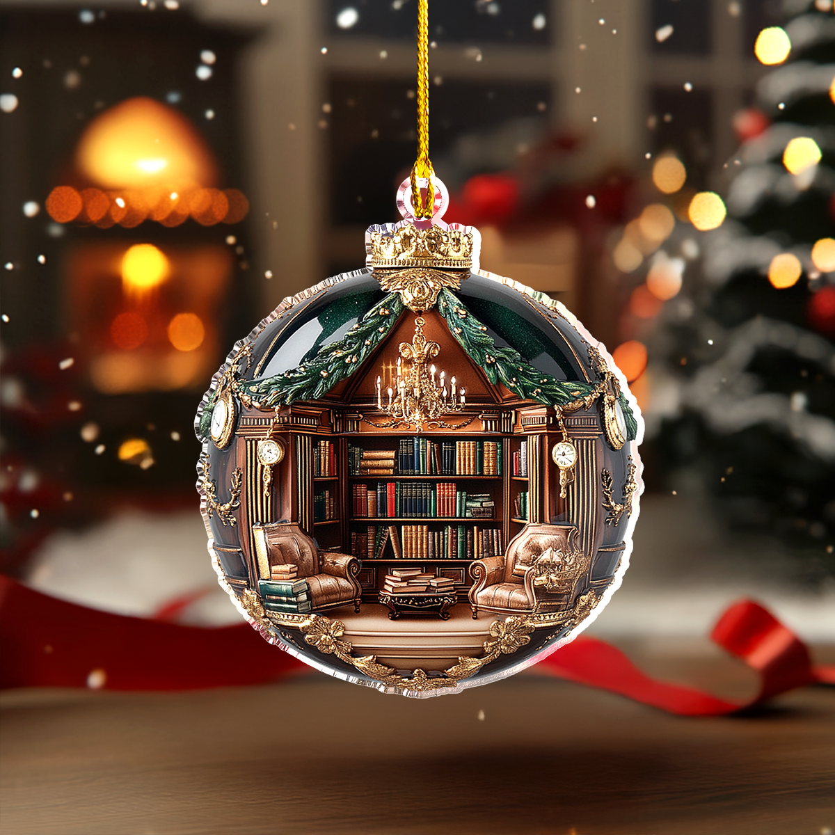 Shineful 2D Acrylic Ornament Cozy Book Nook