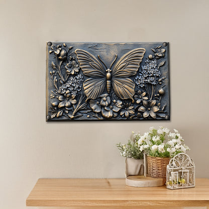 Shineful 2D Metal Sign Floral Butterfly