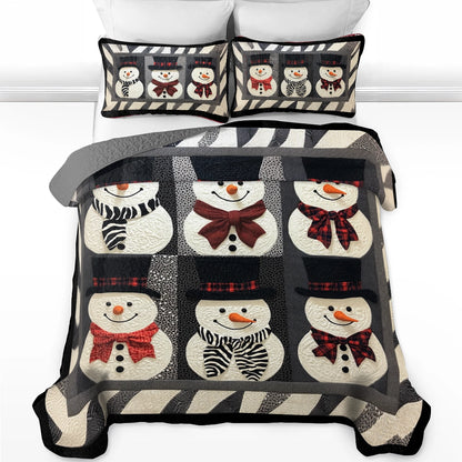 Ensemble de courtepointe toutes saisons Shineful 3 pièces Dapper Snowman