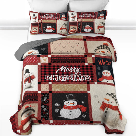 Shineful All Season Quilt 3-Piece Set - Frosty Christmas Cheer