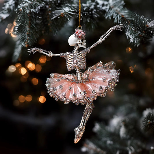 Shineful 2D Acrylic Ornament Holiday Ballet Skeleton