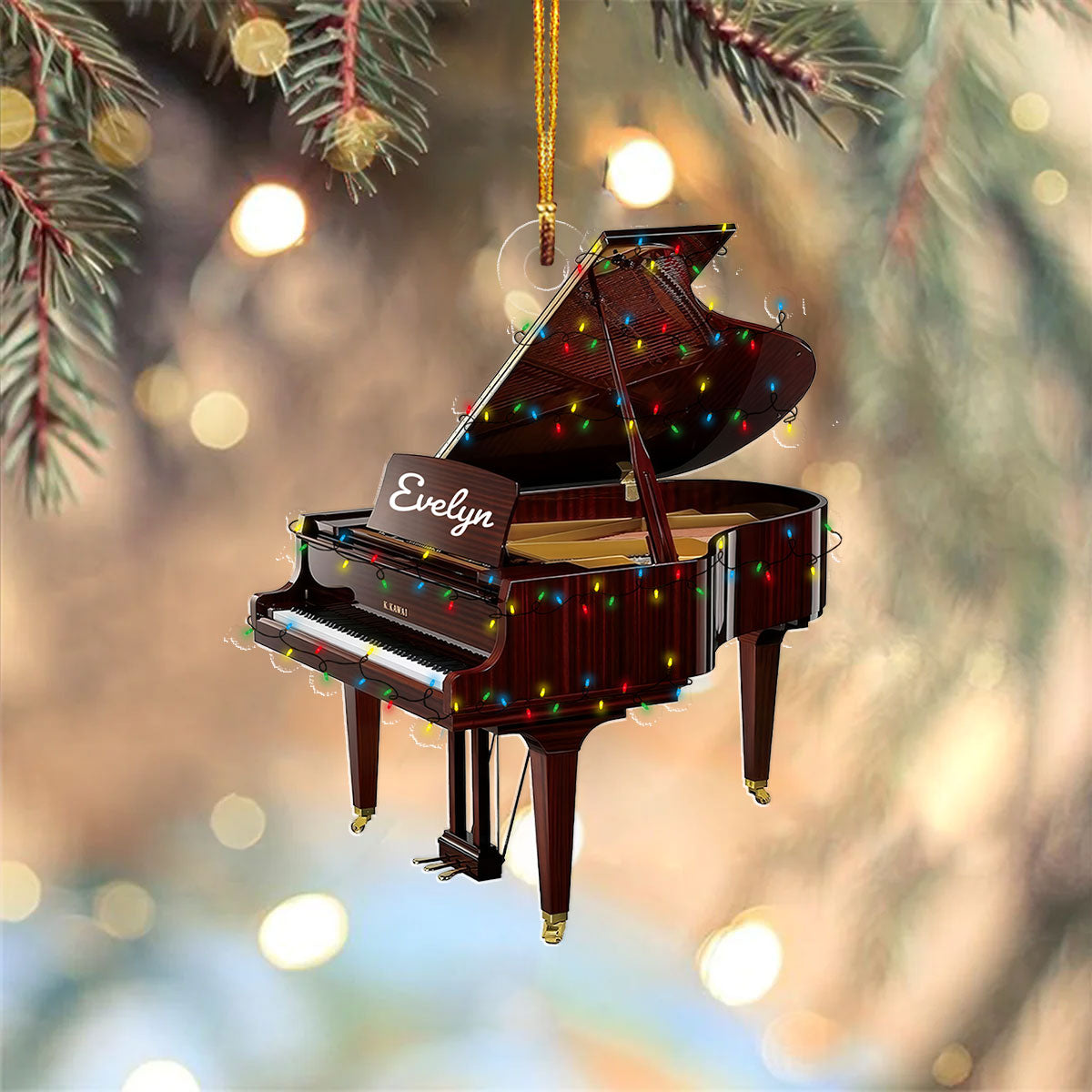 Shineful 2D Acrylic Ornament - Personalized Grand Piano Collection