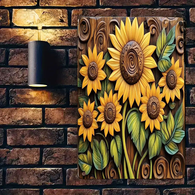 Shineful 2D Flat Print Metal Sign Vintage Sunflowers