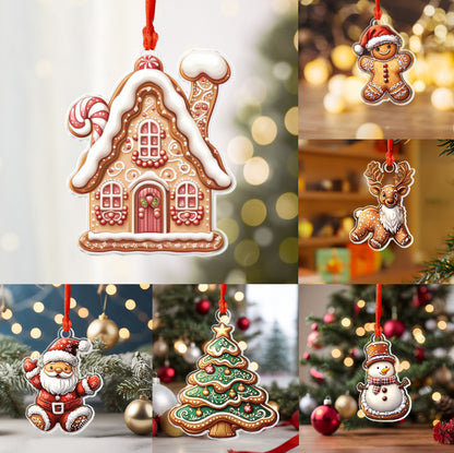 Shineful 2D Acrylic Ornament Christmas Element Gingerbread