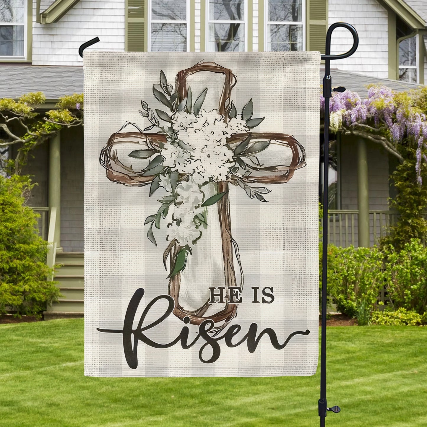 Shineful Garden Flag 12" x 18" Floral Faith Easter