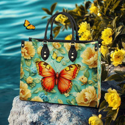 Shineful Leather Bag Radiant Summer Butterfly