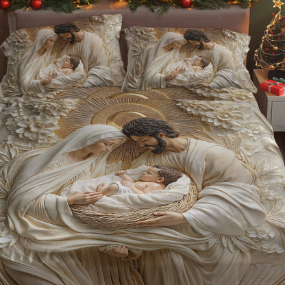 Shineful 4-Piece Bed Sheet Set - Holy Family