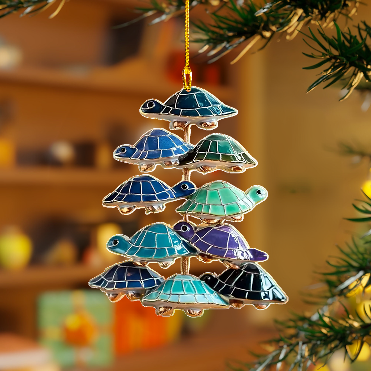 Shineful 2D Acrylic Ornament - Sea Whimsy Turtle