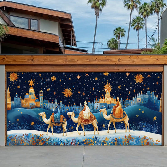 Shineful Garage Door Banner Decoration The Epiphany Night