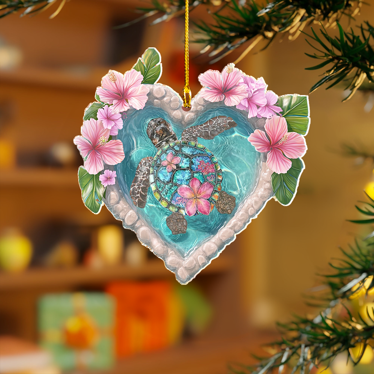 Shineful 2D Acrylic Ornament - Sea Turtle Serenity