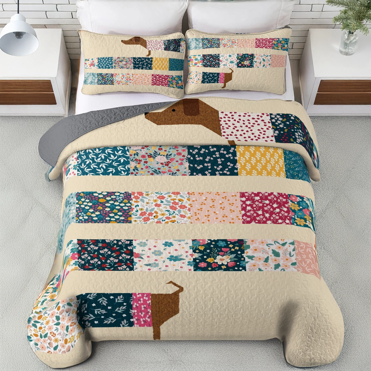 Shineful All Season Quilt 3-teiliges Set Dapper Dackel