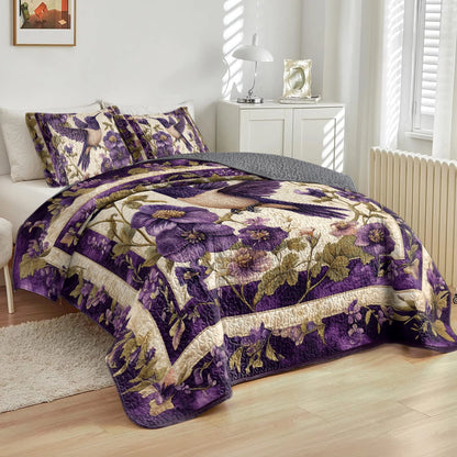 Shineful All Season Quilt 3-Piece Set Violet Wings Sanctuary