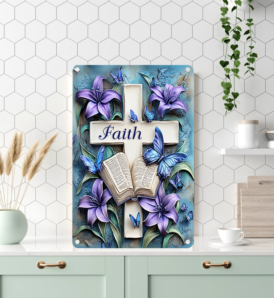 Shineful 2D Metal Sign Faithful Heart