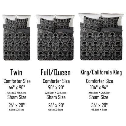 Shineful All Season Quilt 3-Piece Set - Victorian Skull Ornate