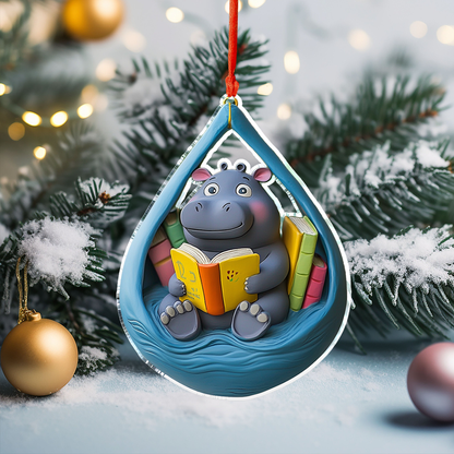 Shineful 2D Acrylic Ornament - Whimsical Readers: Animal Adventures in Books