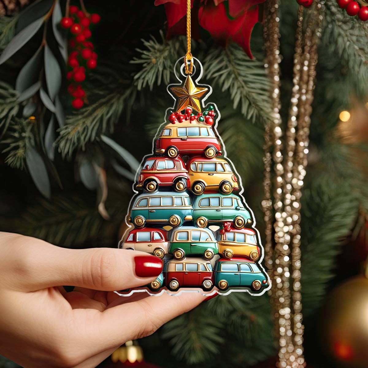 Shineful 2D Acrylic Ornament Camper Christmas Tree