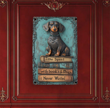 Shineful 2D Metal Sign Reading Pup