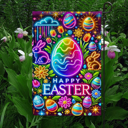 Shineful Garden Flag 12" x 18" Neon Bloom Easter