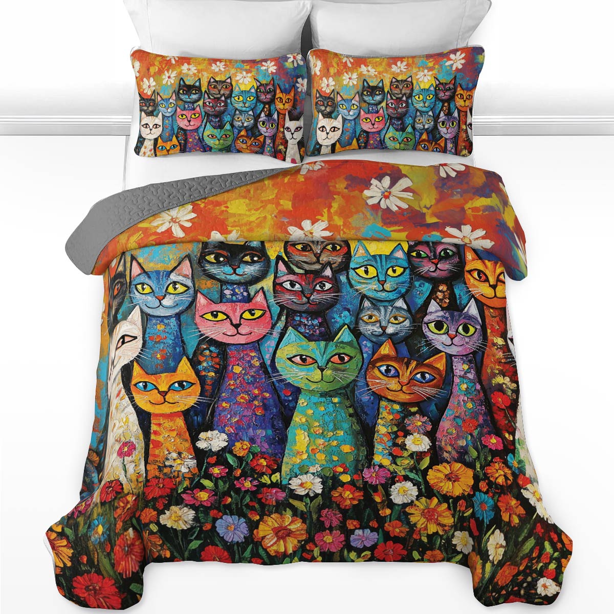 Shineful All Season Quilt 3-Piece Set Purr Parade