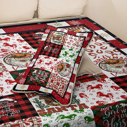 Shineful All Season Quilt 3-teiliges Set Pferd Weihnachten Cowgirl Spirit