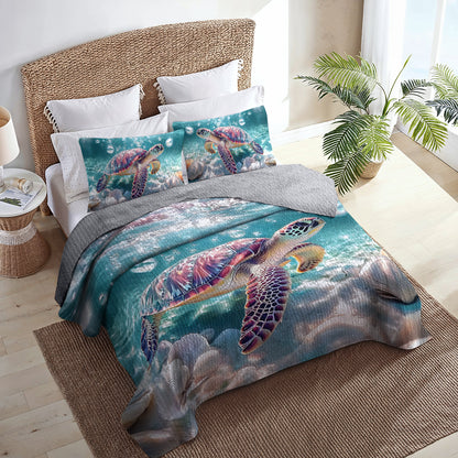 Shineful All Season Quilt 3-Piece Set Sea Treasure