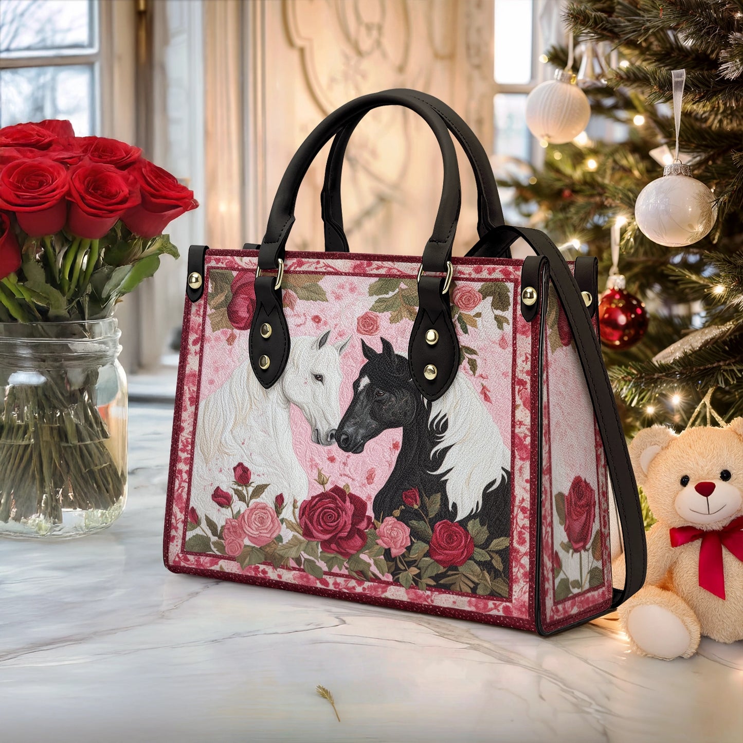 Shineful Leather Bag Romantic Rose Horse