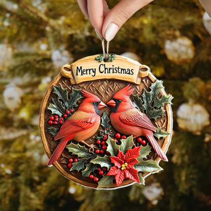 Shineful 2D Acrylic Ornament - Cardinal Couple Christmas Charm