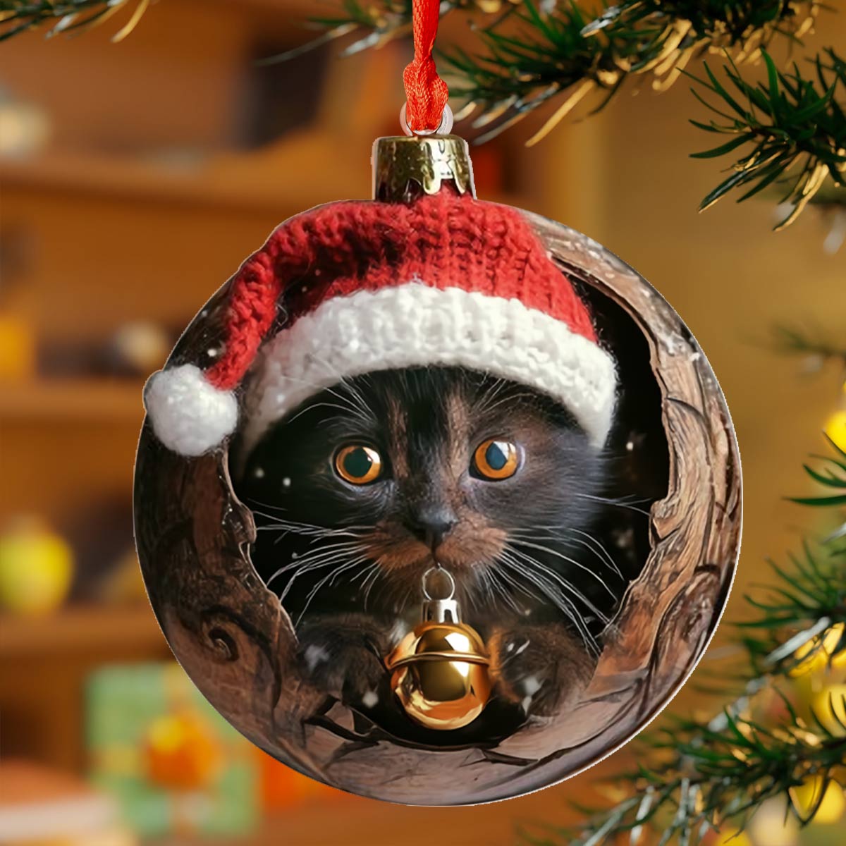 Shineful Acrylic Ornament Kitty Christmas