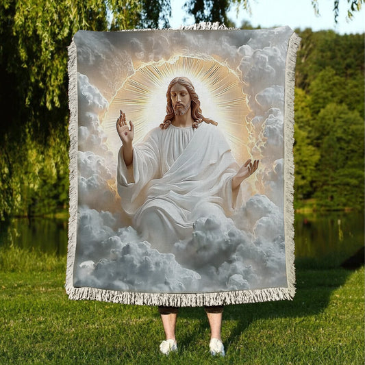 Shineful Woven Tapestry Throw Blanket Divine Light of Peace