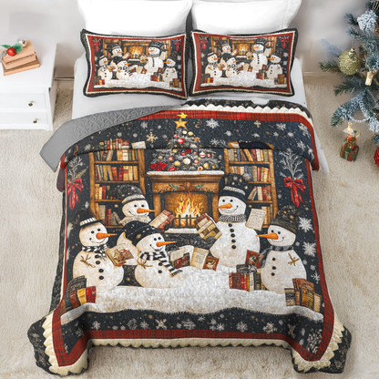 Shineful All Season Quilt 3-Piece Set Snowman Book Club