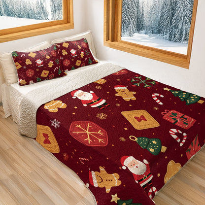 Shineful All Season Quilt 3-Piece Set Cute Christmas Pattern