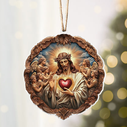 Shineful 2D Acrylic Ornament - Sacred Heart of Jesus