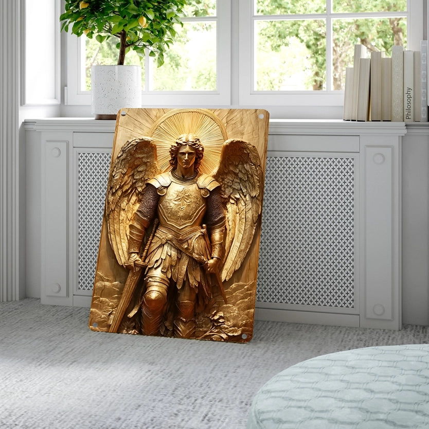 Shineful 2D Metal Sign Guardian Gold Angel