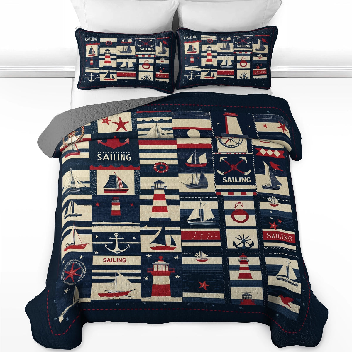 Shineful All Season Quilt 3-Piece Set - Sail-Away Dream