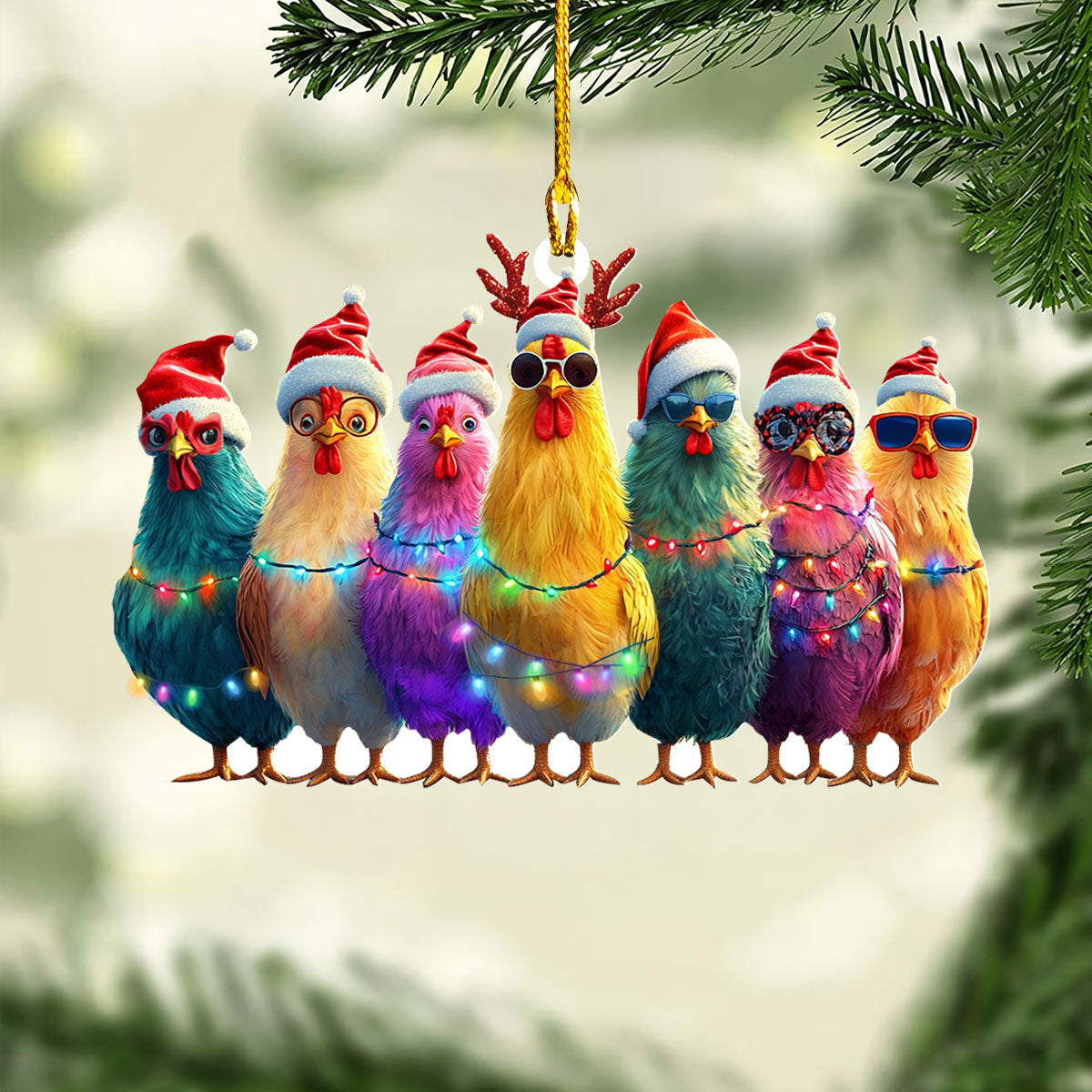 Shineful 2D Acrylic Ornament - Festive Flock Fun