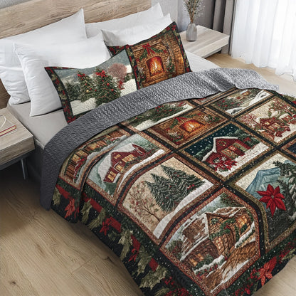 Shineful All Season Quilt 3-Piece Set - Christmas Village Charm