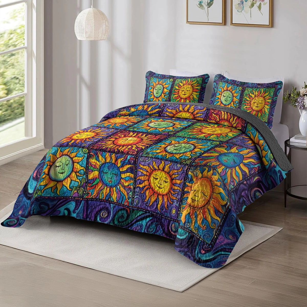 Shineful All Season Quilt 3-Piece Set - Hippie Sun Vibes