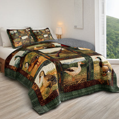 Shineful All Season Quilt 3-Piece Set Rustic Duck