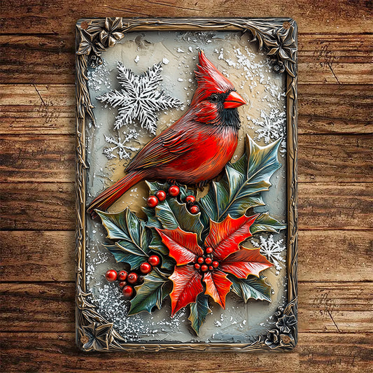 Shineful 2D Metal Sign Winter Cardinal