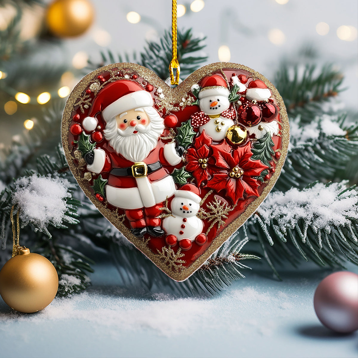 Shineful 2D Acrylic Ornament Festive Christmas Heart