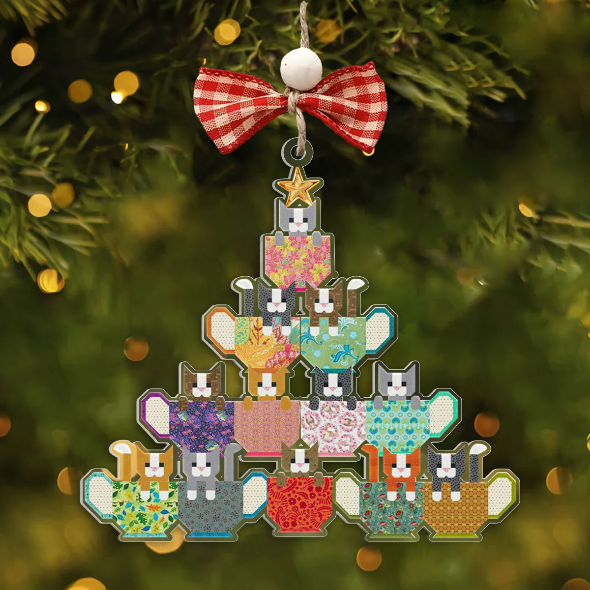 Quilt Cat Shineful® Decoration Ornament Nl09