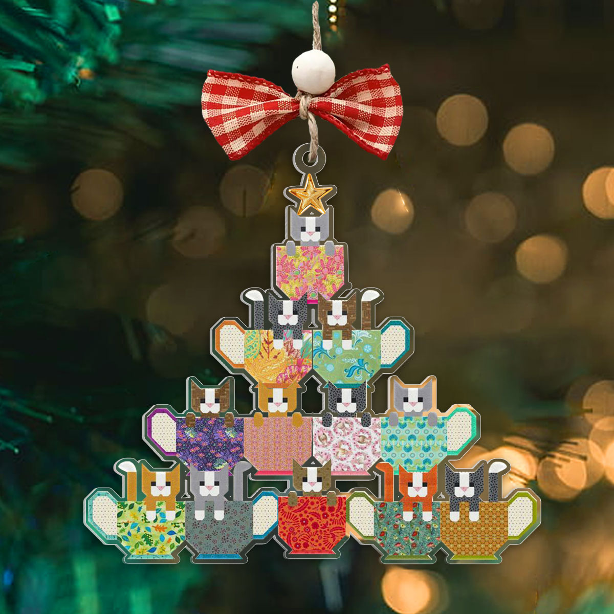 Quilt Cat Shineful® Decoration Ornament Nl09