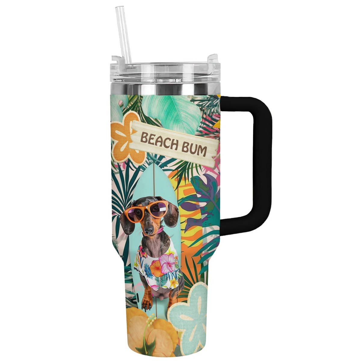 Shineful Tumbler Dachshund beach